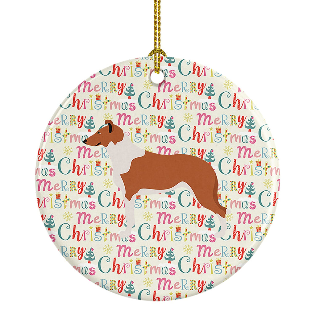 Smooth Collie Merry Christmas Ceramic Ornament