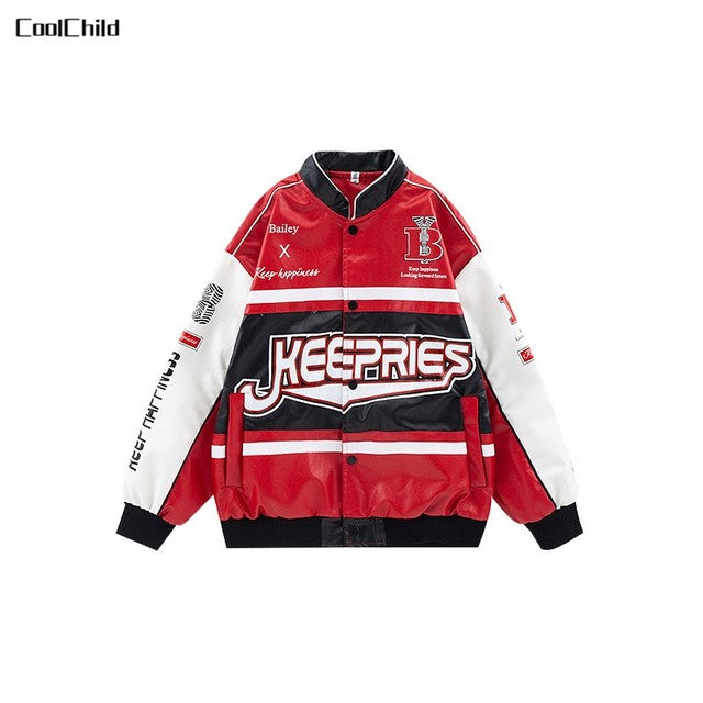 Boys Hip Hop Leather Jacket & Cargo Pants Set