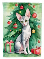 Oriental Shorthair Cat By the Christmas Tree Garden Flag