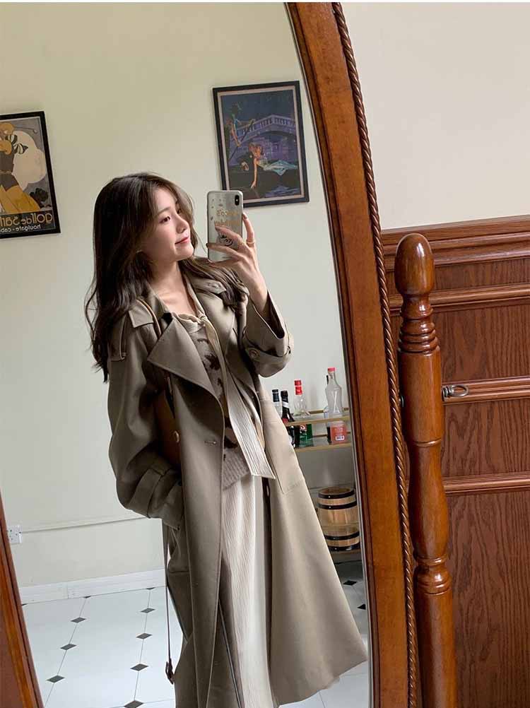 Mid-length Trench Coat for Women - Fashionable & Simple