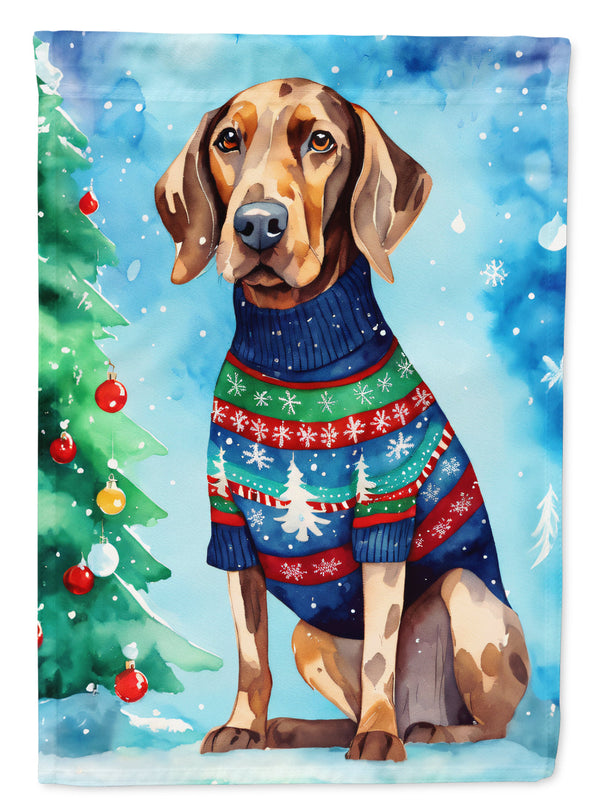 Coonhound Christmas House Flag