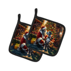 Great Dane and Santa Claus Pair of Pot Holders