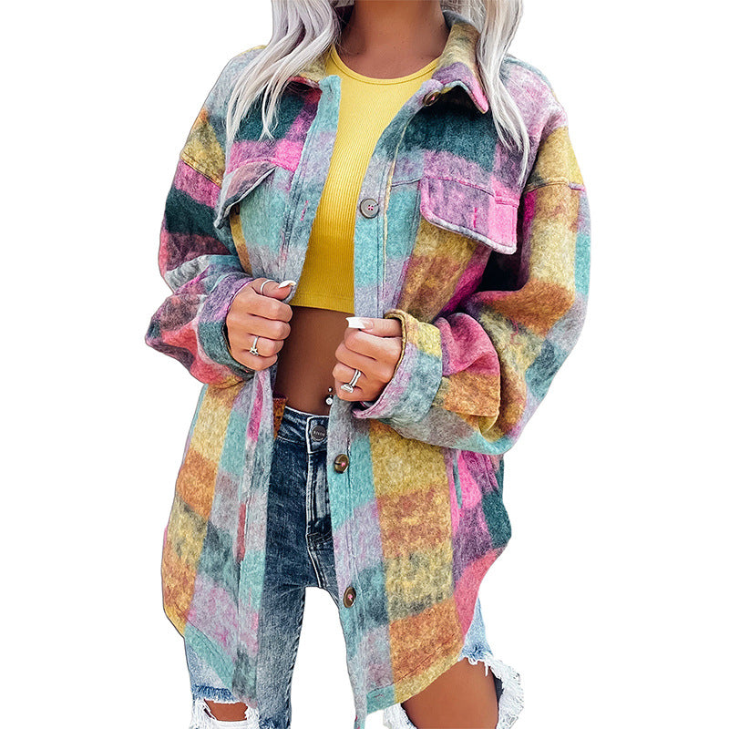 Women's Long-sleeved Lapel Jacket in Polyester