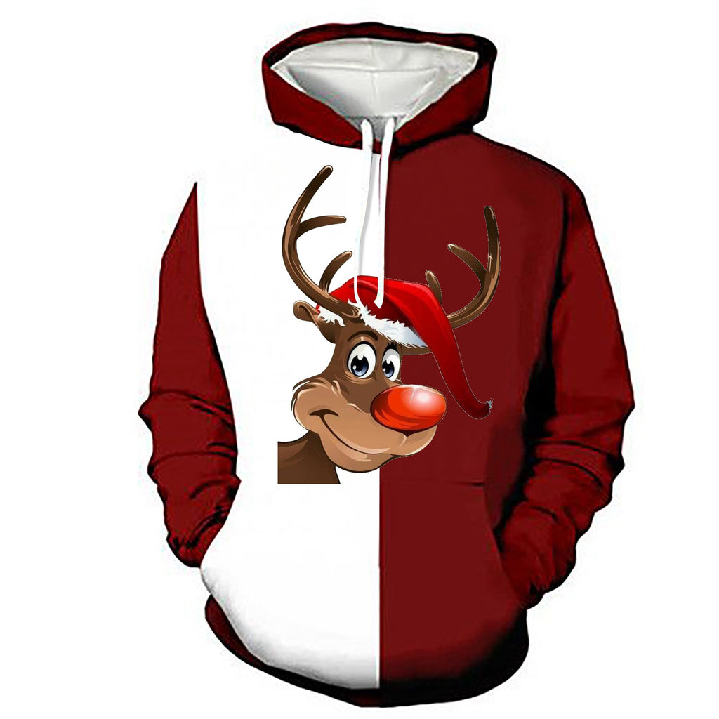 Color Block Hooded Plus Velvet Padded Sweatshirt | Streetwear