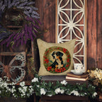 Entlebucher Mountain Dog Christmas Flowers Throw Pillow