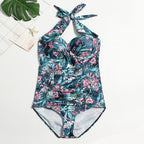 Plus Size Women's Floral One-Piece Swimsuit