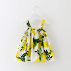 Girls' Korean Floral Dress with Big Bow (Princess Style)