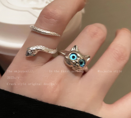 Cat Face Adjustable Ring