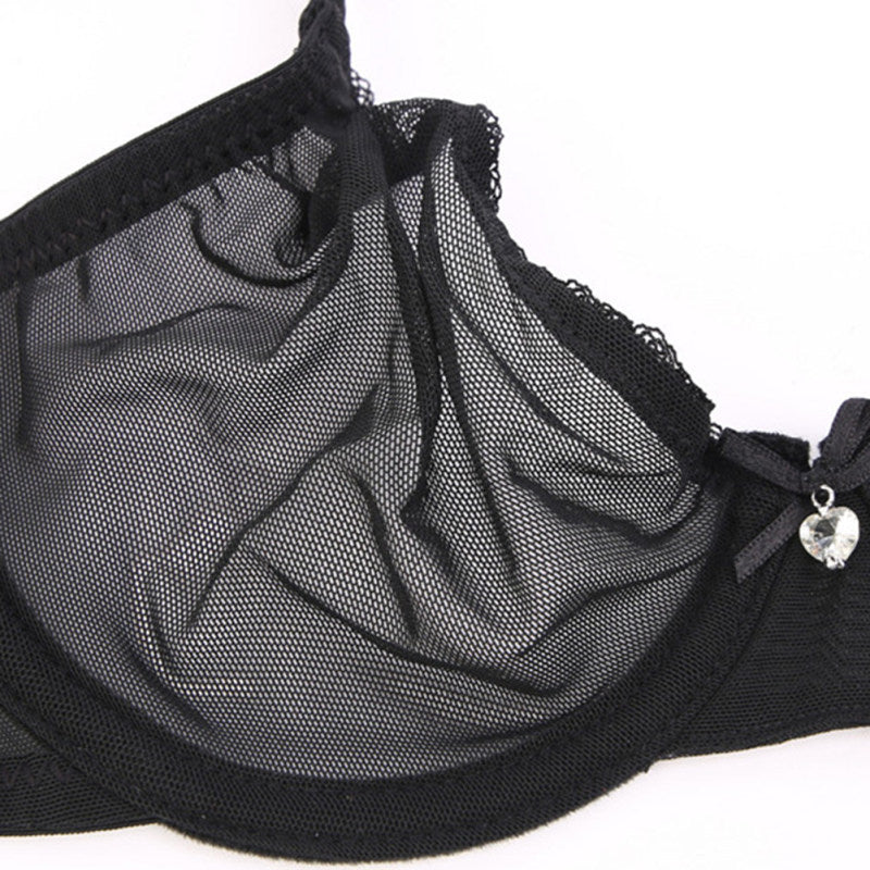 Ladies Transparent Mesh Lingerie Set - Ultra-thin Bra & Thong