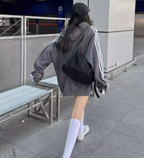 Women's Mid-Length American Style Baseball Cardigan
