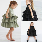 Fashion Simple Solid Color Sleeveless Dress for Girls