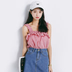 Lace Trim Camisole Top - Slim Fit Sleeveless Tank
