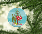 Veil Tail Betta Merry Christmas Ceramic Ornament