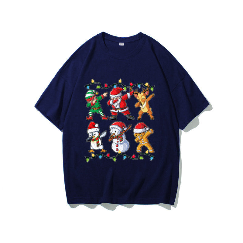Christmas Print Round Neck Unisex T-Shirt, Short Sleeve | Streetwear