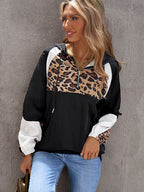 Leopard Print Women's Hoodie with Side Pockets | Streetwear