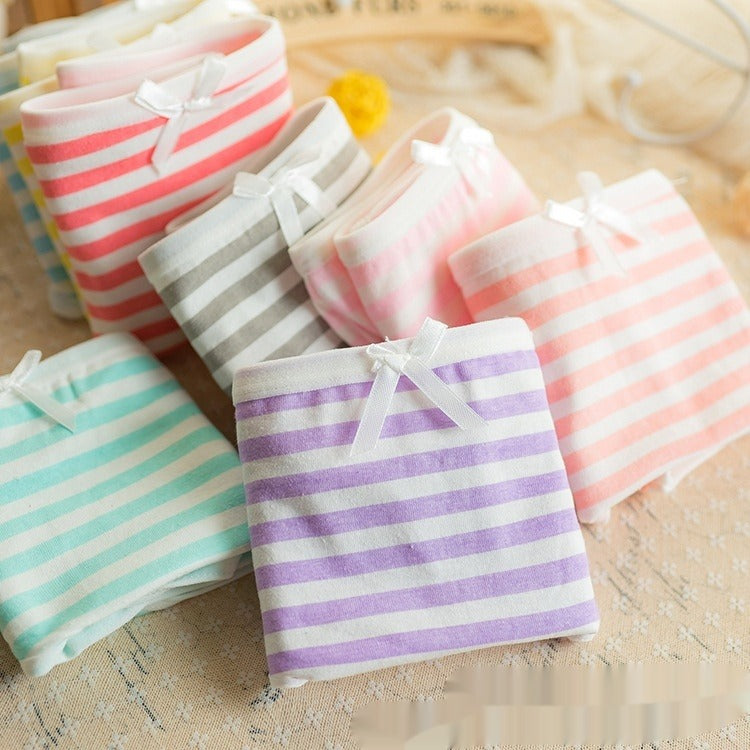Women’s Striped Bow Cotton Panties