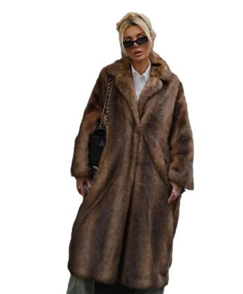 Women's Winter Warm Long Imitation Mink Coat