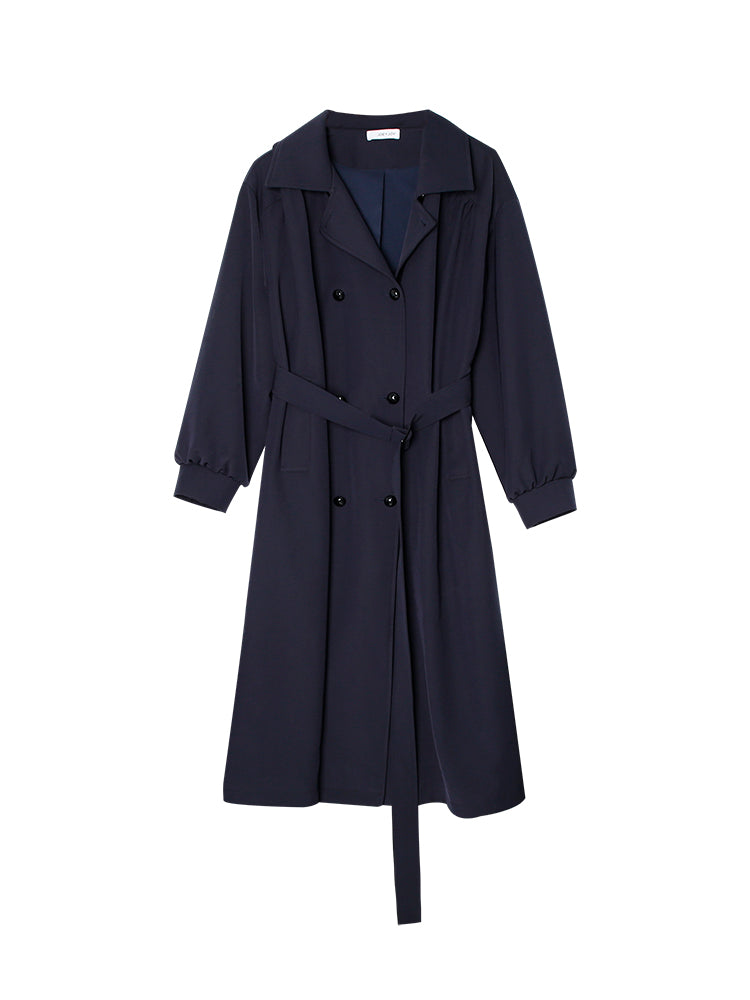 Women's Mid-Length Loose Woolen Windbreaker Jacket