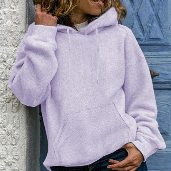 Solid Color Crew Neck Sweater for Women
