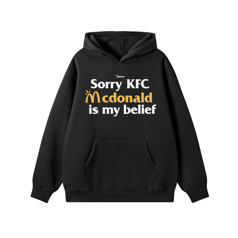 Loose Printed Long Sleeve Hoodie in Slouchy Style | Streetwear