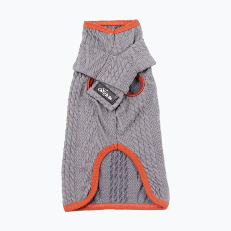 Vintage High Collar Dog Sweater for Winter