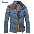 DIMUSI Men's Winter Jacket Padded Stand Collar Parka 4XL