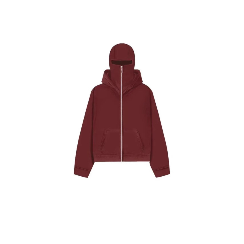 Barrack Hooded Face Mask Zipper Sweatshirt | Streetwear
