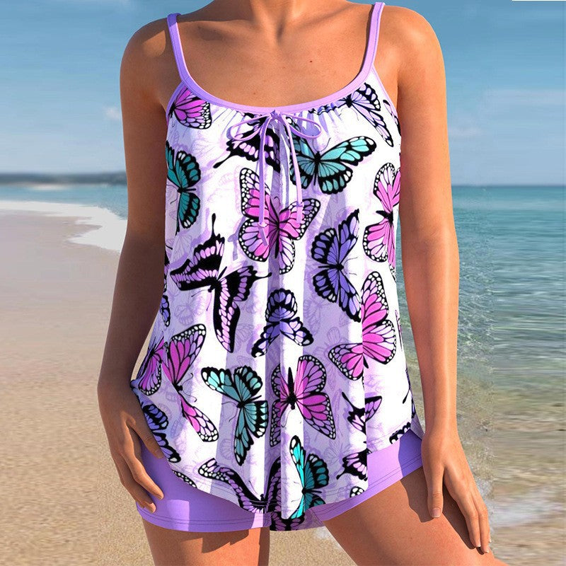2023 Women's High-Waisted Digital Print Bikini Set