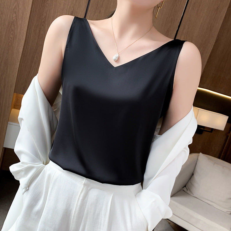 2024 Summer Plus Size Women's Silk Camisole Top