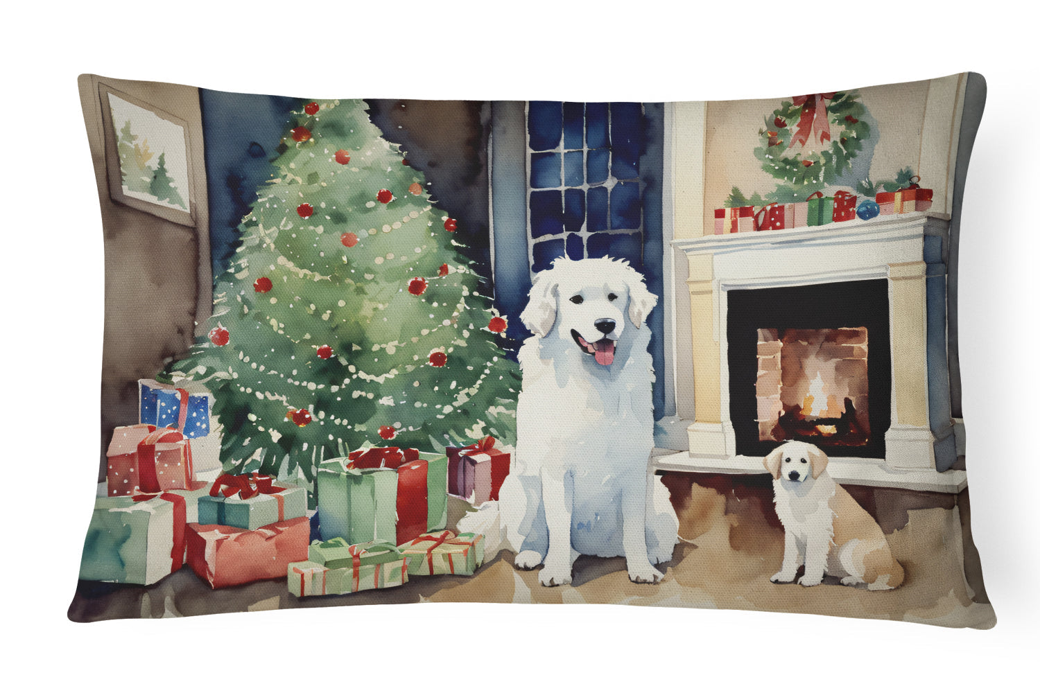 Kuvasz Cozy Christmas Throw Pillow