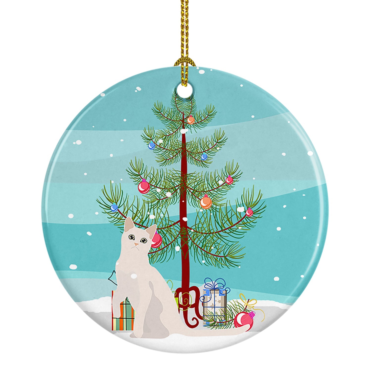 Burmilla Cat Christmas Ceramic Ornament