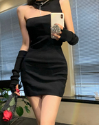 Sleeveless High Hip Half Turtleneck Dress for Women