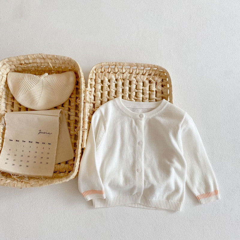 Boys' Color Contrast Hollow Cardigan for Sun Protection