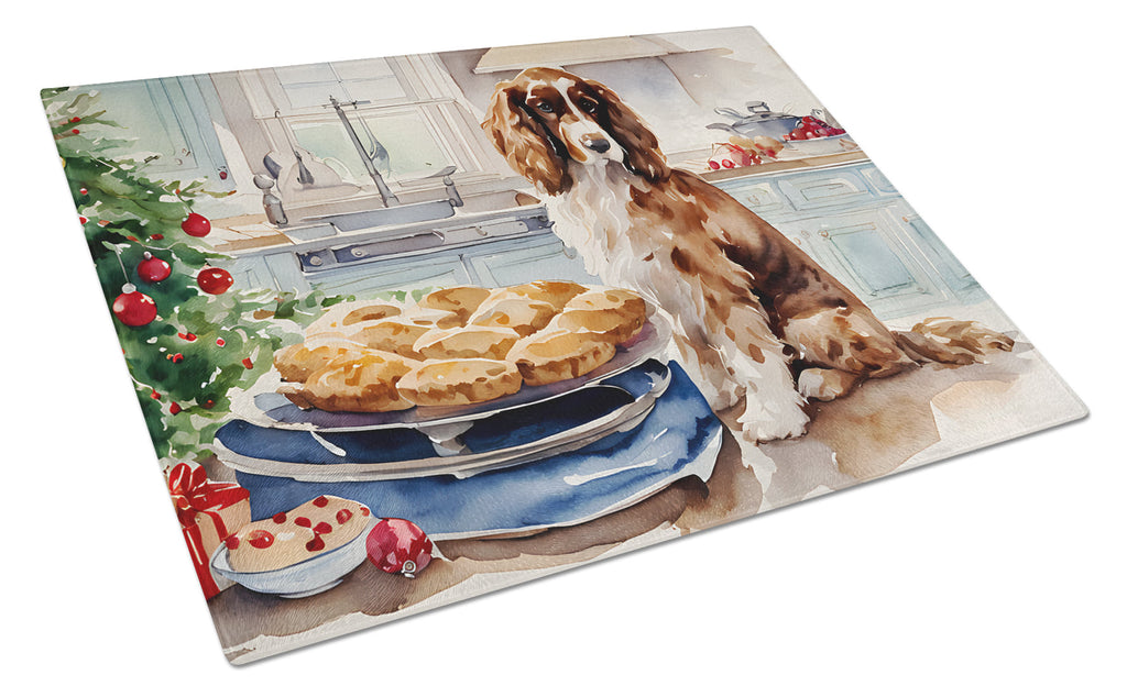 Cocker Spaniel Christmas Cookies Glass Cutting Board