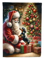 Dachshund and Santa Claus Garden Flag