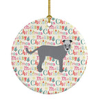 Irish Wolfhound Merry Christmas Ceramic Ornament