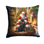 Labrador Retriever and Santa Claus Throw Pillow