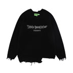 Men's Loose Fit Ripped Lazy Sweater