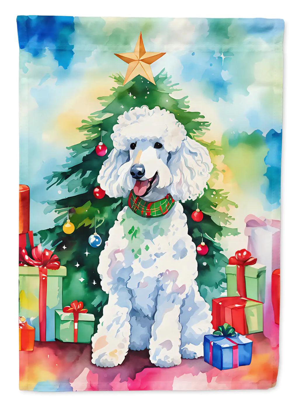 Poodle Christmas Garden Flag