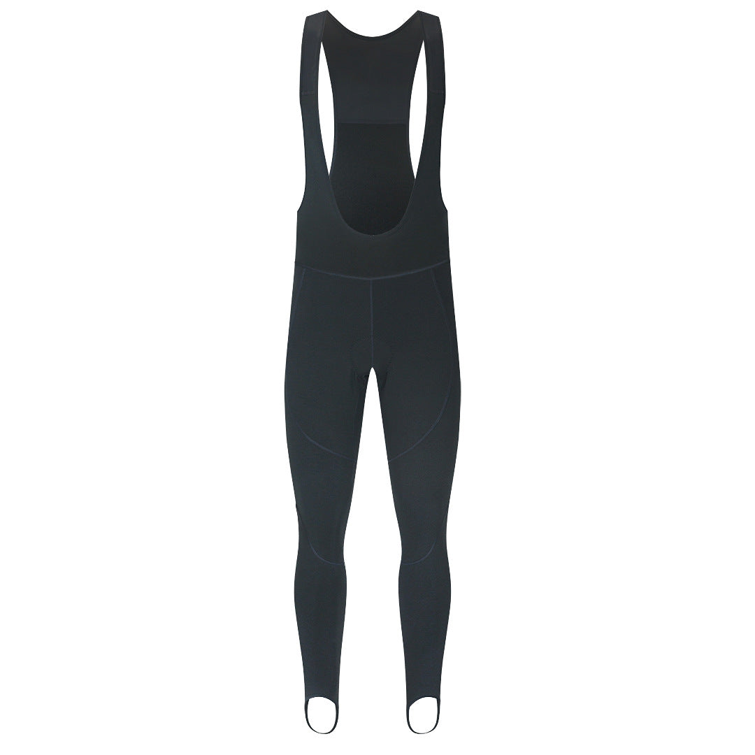 Men's Fleece-Lined Cycling Pants with Suspenders