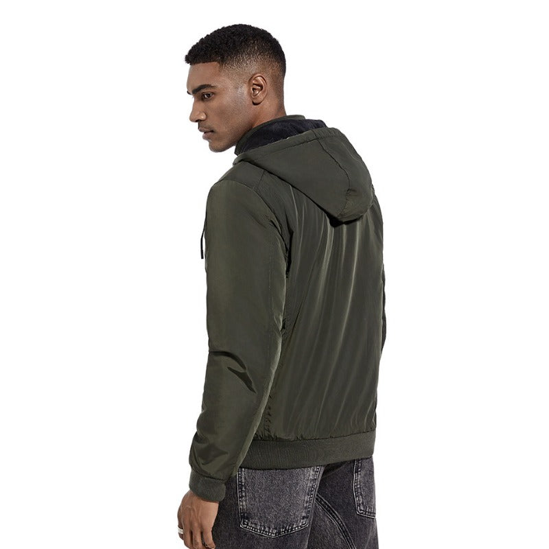 Men's Casual Thin Cotton Hooded Jacket - Large Size