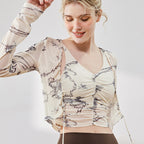 Breathable Mesh Yoga Set with Long Sleeve Coat & Bra