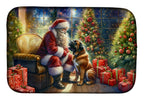 Bullmastiff and Santa Claus Dish Drying Mat