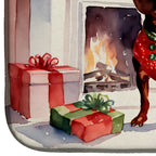 Dachshund Cozy Christmas Dish Drying Mat