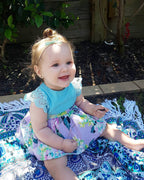 Summer Floral Lace Back Bodysuit Dress for Baby Girls