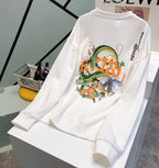 Loose Cartoon Plus Velvet Pullover for Women | Streetwear