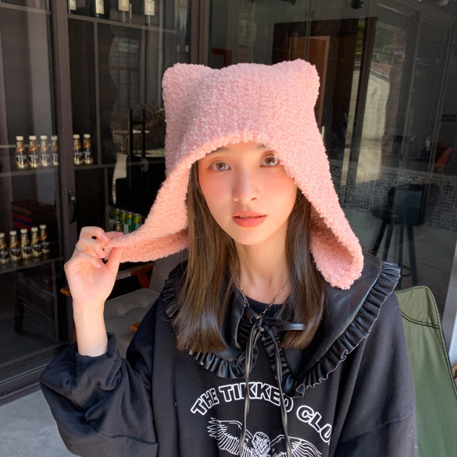 Warm Cat Ears Pullover Hat for Women