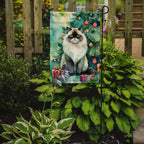 Himalayan Cat By the Christmas Tree Garden Flag