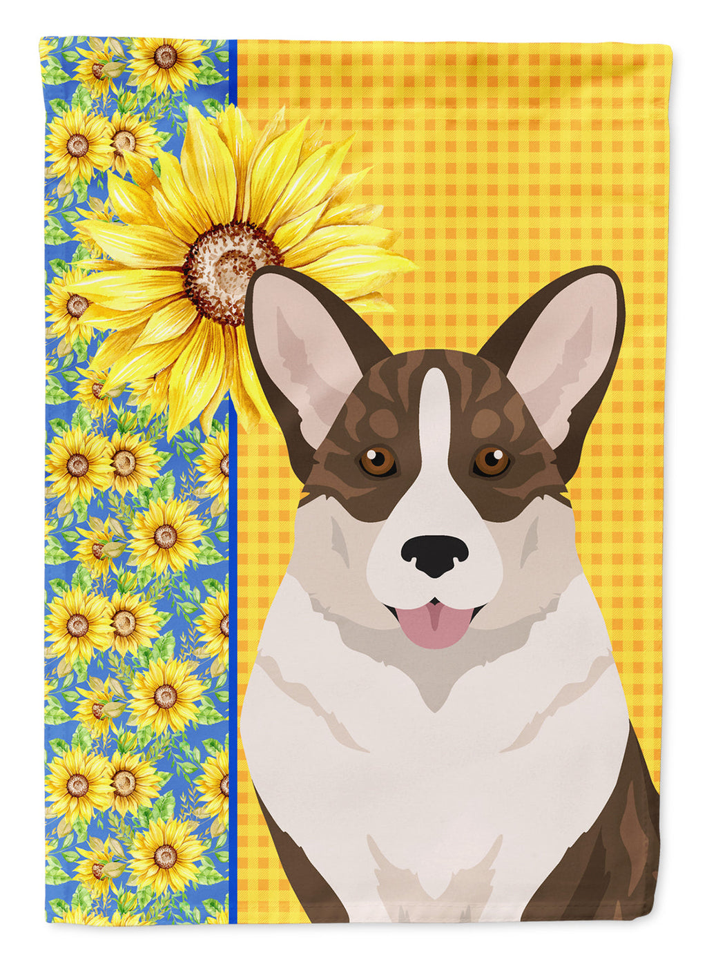 Summer Sunflowers Brindle Cardigan Corgi Garden Flag