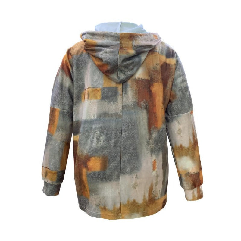 Elegant Long Sleeve Button Hooded Shirt Sweatshirt for Women | Streetwear